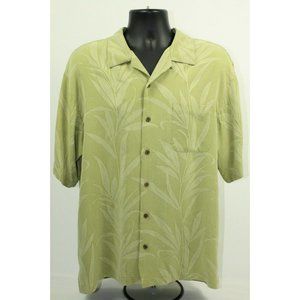 Tommy Bahama Mens Size Large Silk Hawaiian Camp Floral Shirt Button Up Pocket